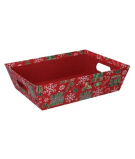 CESTA ROSSO FIOCCHI NEVE 31X22X9 938183