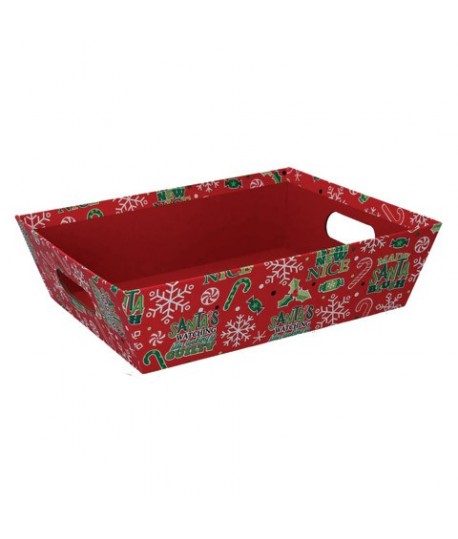 CESTA ROSSO FIOCCHI NEVE 31X22X9 938183