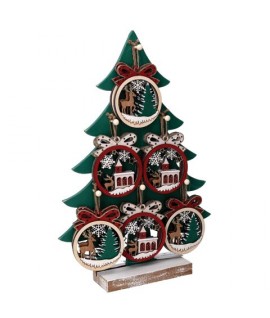 ALBERO LEGNO C/12 ADDOBBI 29X42H 639027
