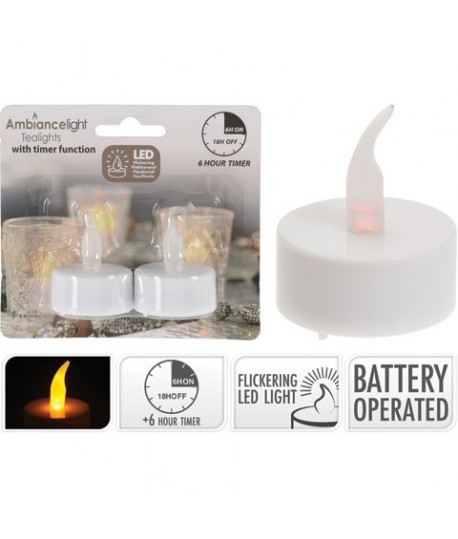 CANDELA TEALIGHT 2PZ BATT+TIMER AX599130