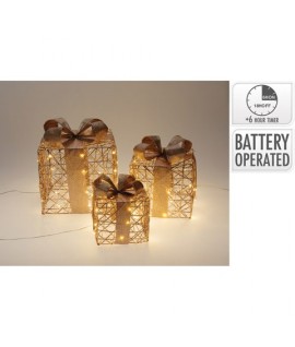 PACCHI LED 3PZ CHAMPAGNE AMZ200630