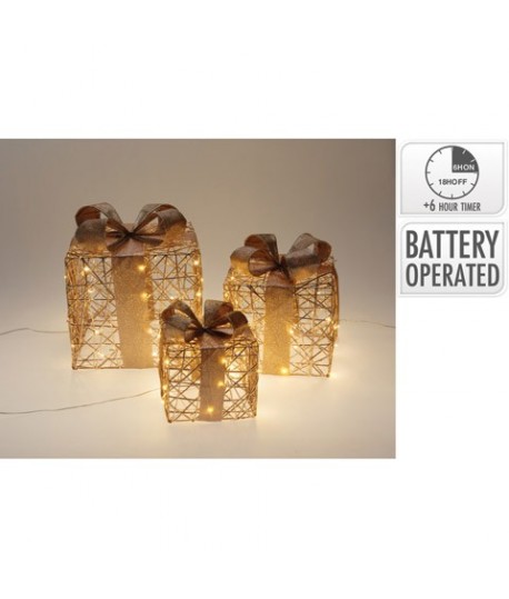 PACCHI LED 3PZ CHAMPAGNE AMZ200630