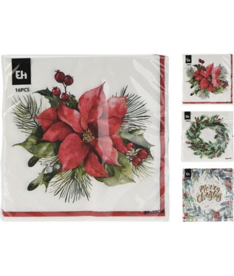 TOVAGLIOLI NATALE 3V 33X33 16PZ 60250047