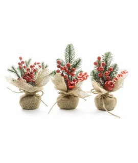 BOUQUET NATALE BASE JUTA D10X20H 50182