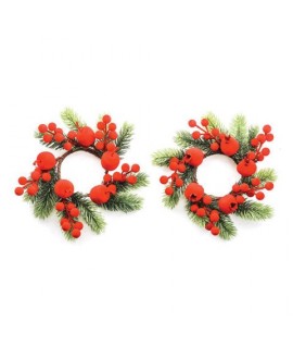 CORONA NATALE DECOR.ROSSE D24X6H 50045