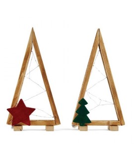 ALBERO LED LEGNO BAT 30X46H STILIZ 77106