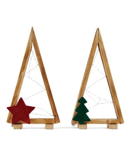 ALBERO LED LEGNO BAT 30X46H STILIZ 77106