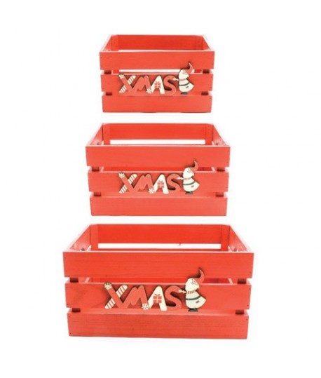 CASSETTE LEGNO ROSS.XMAS 14/15/16H 77202