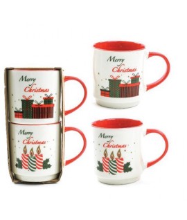 TAZZA NATALE PORCELLANA 2PZ ML260 59093