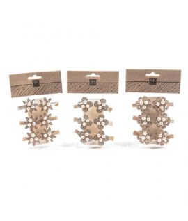 MOLLETTE LEGNO NATALE 6PZ 33448