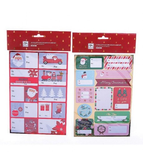 BIGLIETTI BUON NATALE ADESIVI 36PZ 60259