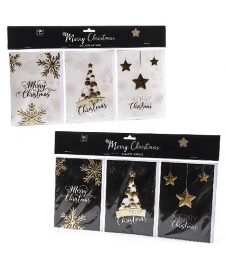 BIGLIETTI BN BLACK/GOLD 10X15 3PZ 61635