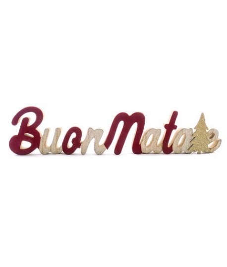 DECORO BUON BATALE LEGNO 39X2X9H 75222