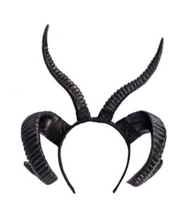 CERCHIETTO DEMONE NERO C/CORNA CT3662