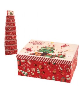 SET SCATOLE NAT ROSSE DECOR 10PZ 113428