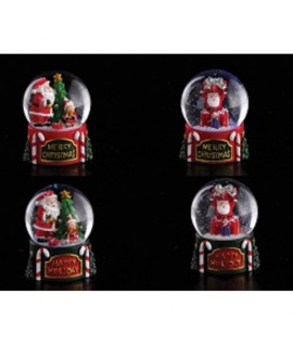 GLOBO VETRO NATALE C/LED D7X9 114574