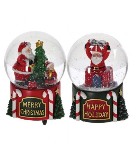 GLOBO VETRO NATALE C/LED D10X15H 114577