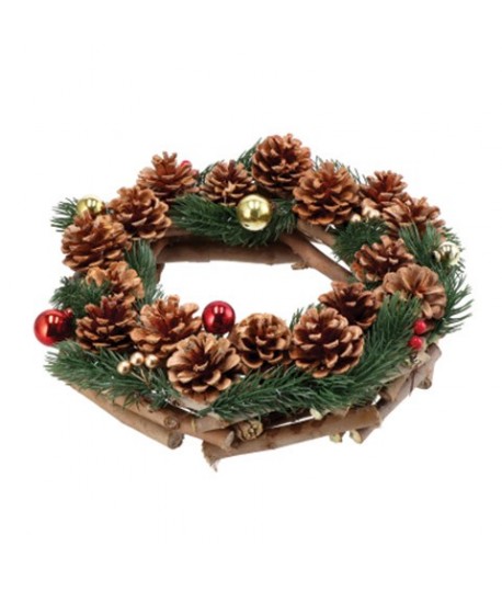 CORONA DECOR.PIGNE/SFERE/PINO D32 166621