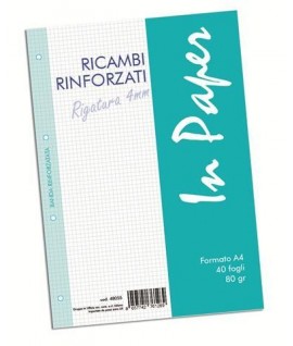 RICAMBIO RINFORZATO IN A4 80G 40FF 4MM