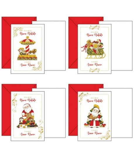 BIGLIETTO BN 12*17 BABBO NATALE 4473 12P