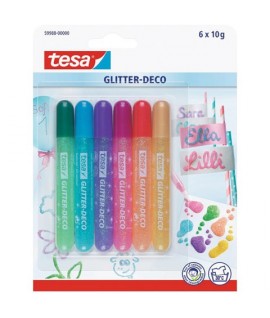 COLLA GLITTER TESA CANDY ASSORT 6PZ