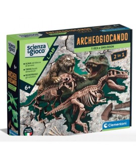 CLEMENTONI 19394 T-REX E SMILODON 2 IN 1