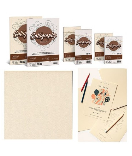 CARTA FAVINI CANVAS 200G A4 AVORIO 50FF
