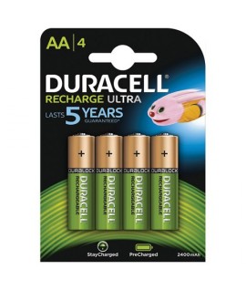 PILE RICARIC. DURACELL AA 4PZ 2400MAH