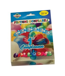 FESTONE GONFIABILE 1° COMPLEANNO CELESTE