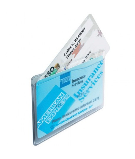 PORTACARDS 2 TASCHE PVC TRASP. 50PZ