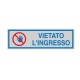TARGA ADESIVA CM 5X15 VIETATO L'INGRESSO