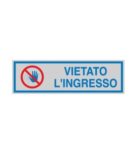 TARGA ADESIVA CM 5X15 VIETATO L'INGRESSO