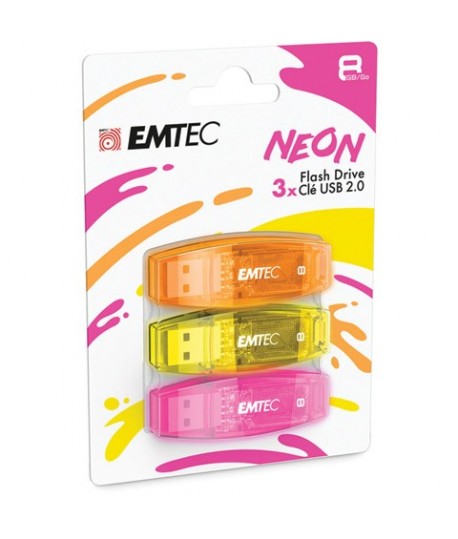 PENDRIVE USB 2.0 EMTEC C410 8GB 3PZ NEON