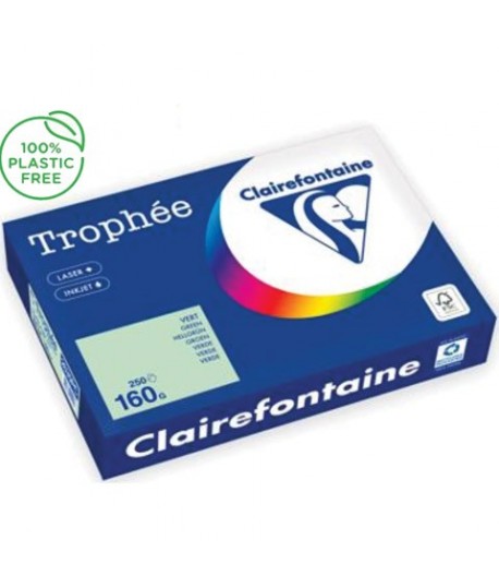 CARTA TROPHEE 160G A4 VERDE 2635 250F