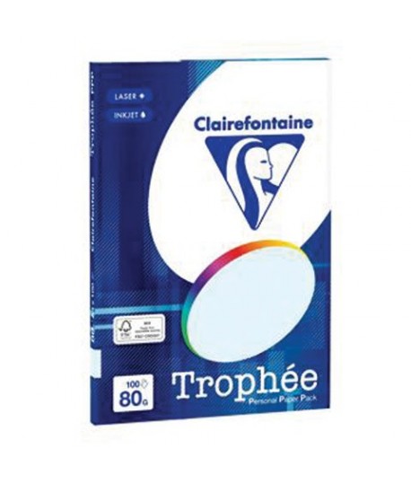 CARTA TROPHEE 80G A4 CELESTE 4101 100FF