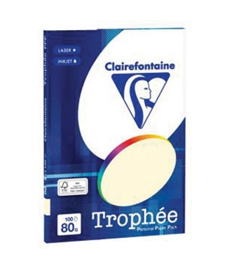 CARTA TROPHEE 80G A4 AVORIO 4104 100FF