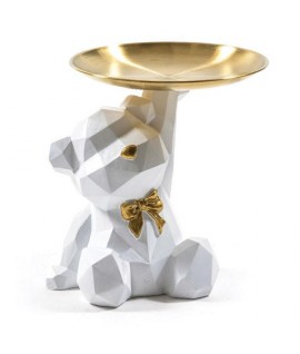 ORSO BIANCO CON VASSOIO 19X16X19H 36731