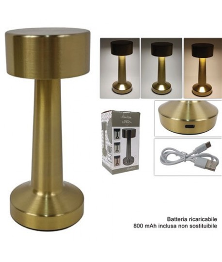 LAMPADA METALLO RICARICABILE ORO