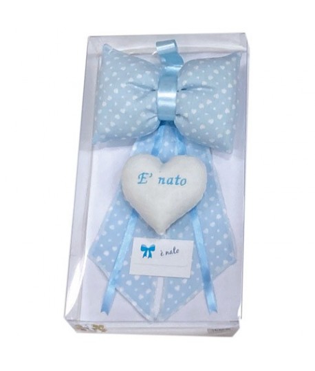 FIOCCO NASCITA F686/3 C/CUORE AZZURRO