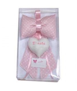 FIOCCO NASCITA F686/3 C/CUORE ROSA