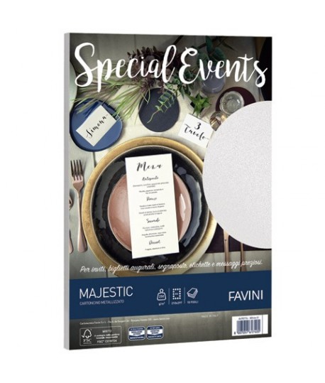 CARTA SPEC EVENTS 250G A4 BIANCO MET 10F