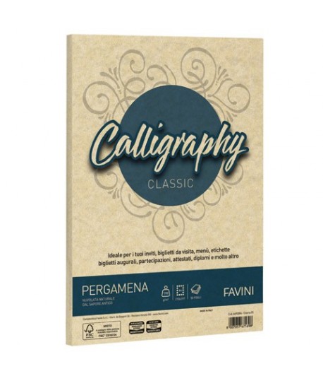 CARTA FAVINI PERGAMENA 190G A4 CREMA 50F