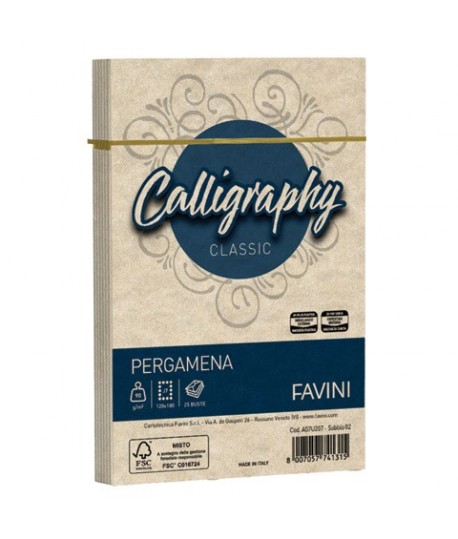 BUSTA FAVINI PERGAMENA 12X18 SABBIA 25P