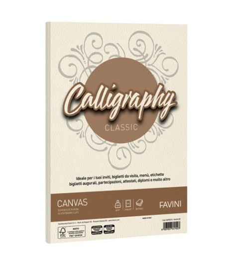 CARTA FAVINI CANVAS 100G A4 AVORIO 50FF