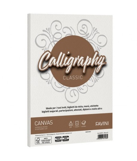 CARTA FAVINI CANVAS 200G A4 BIANCO 50FF