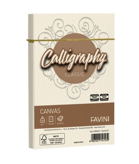 BUSTA FAVINI CANVAS 12X18 AVORIO 25PZ