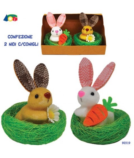 NIDO C/CONIGLIETTO DEC. 2PZ G90319
