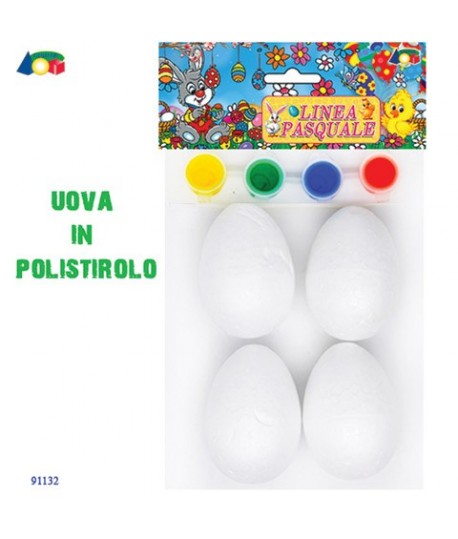 UOVA BIANCHE CON ACQUERELLI 4PZ G91132