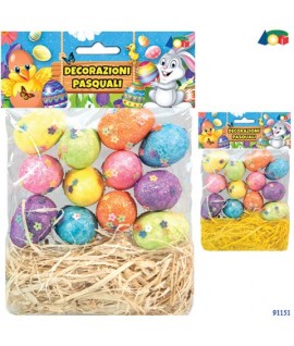 UOVA ASSORTITE 12PZ CON PAGLIA G91151