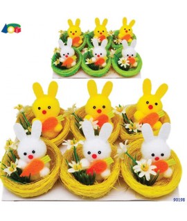 NIDO C/CONIGLIETTO DEC.FIORI 6PZ G90198